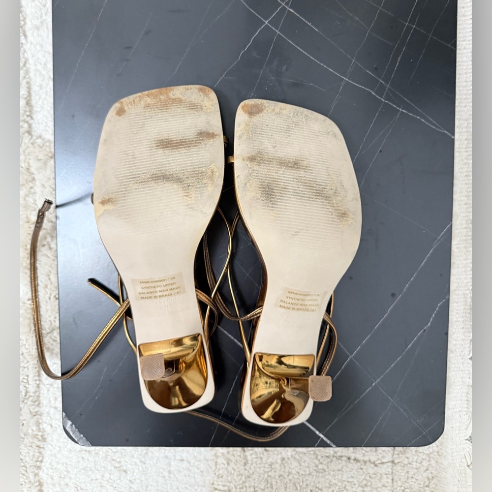 Steve Madden Bronze Strappy Sandals - Picture 4 of 5
